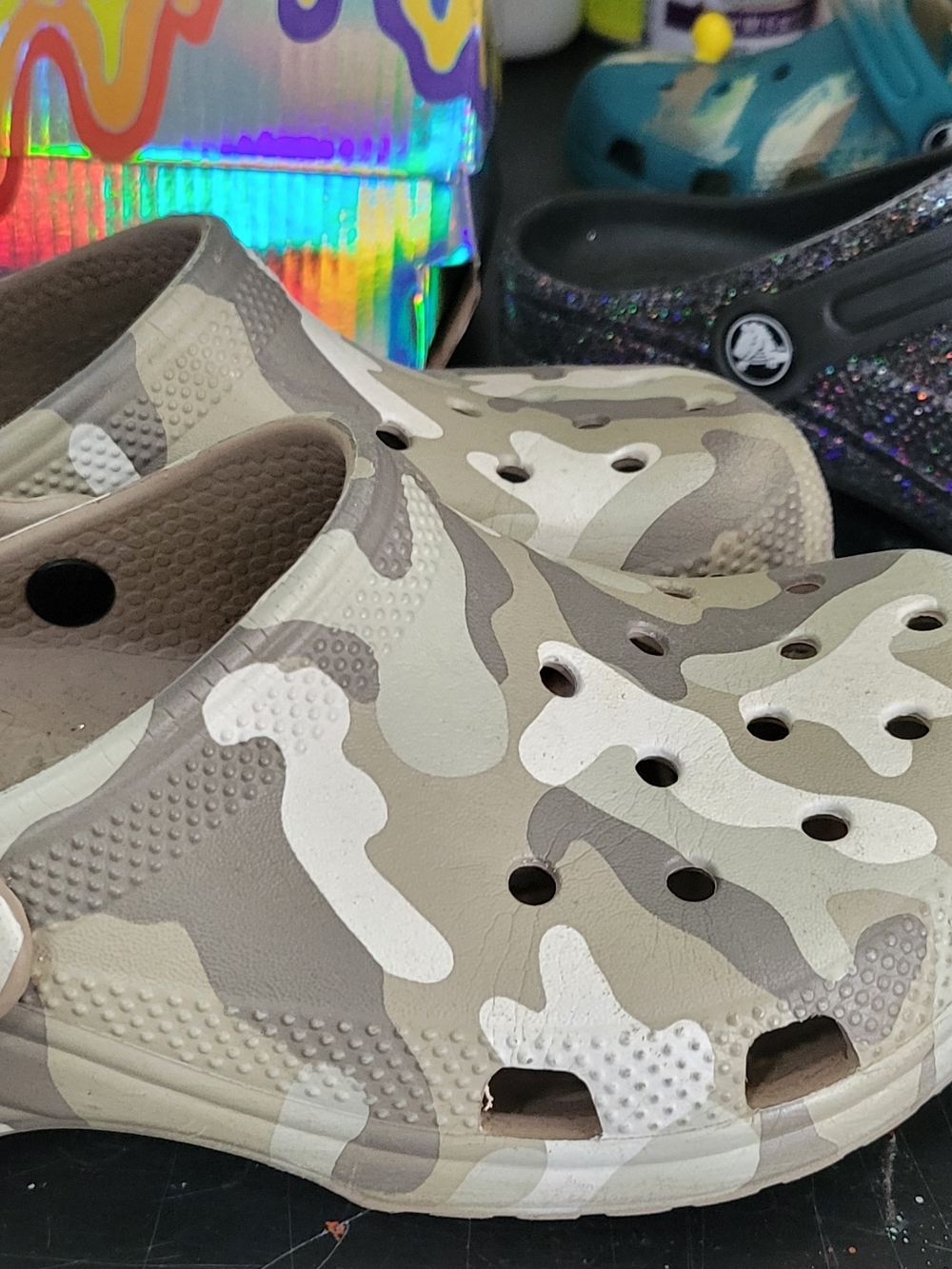 CROCS Kids Beige Camouflage Clog